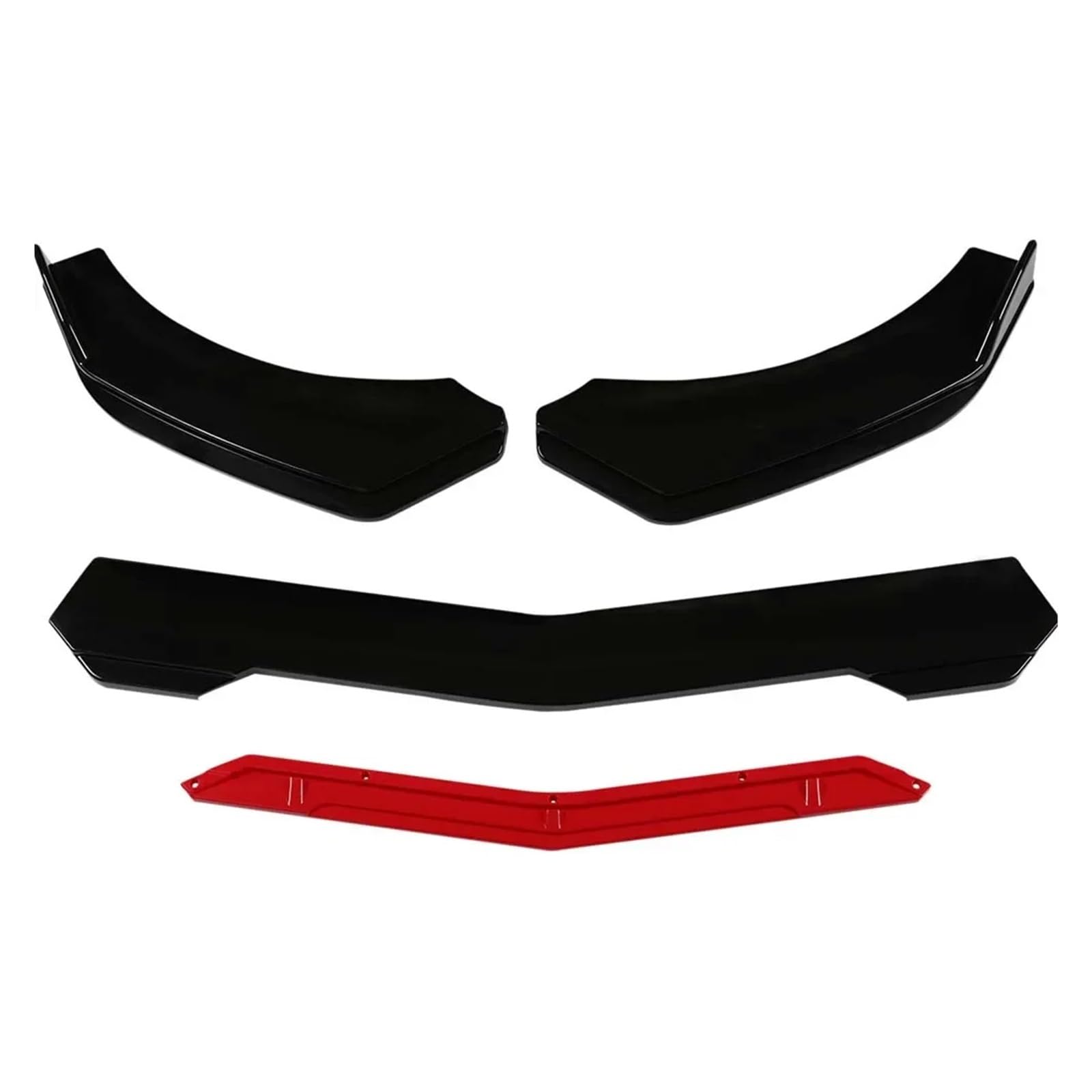 Auto Spoilerlippe 5 Teile/Satz Universal Auto Vorderen Stoßfänger Lippe Kinn Spoiler Splitter Diffusor Körper Kit Schwarz Carbon Druck Außen Zubehör Teile Auto-Frontspoiler(Rot) von KUVIEZ