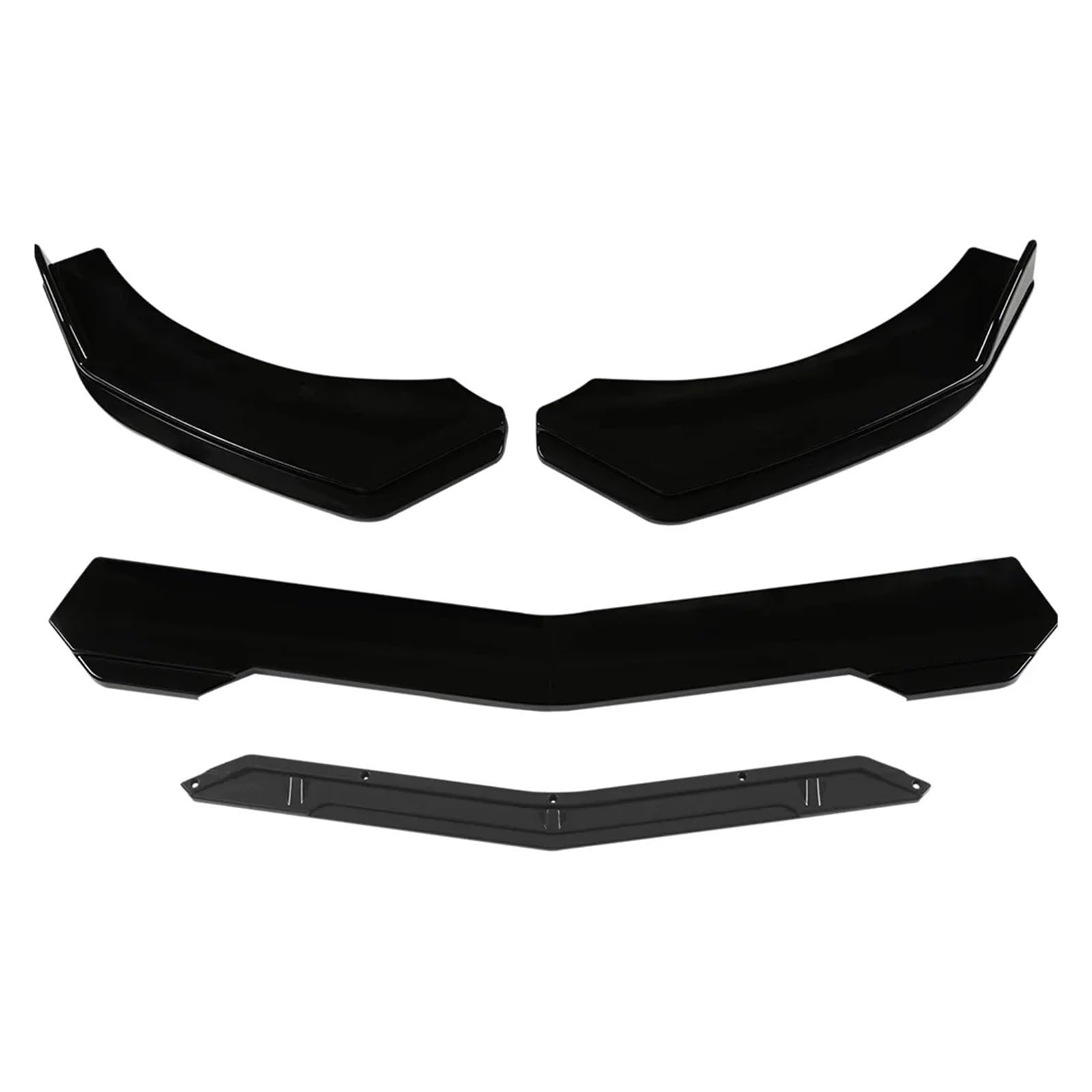 Auto Spoilerlippe 5 Teile/Satz Universal Auto Vorderen Stoßfänger Lippe Kinn Spoiler Splitter Diffusor Körper Kit Schwarz Carbon Druck Außen Zubehör Teile Auto-Frontspoiler(Schwarz) von KUVIEZ