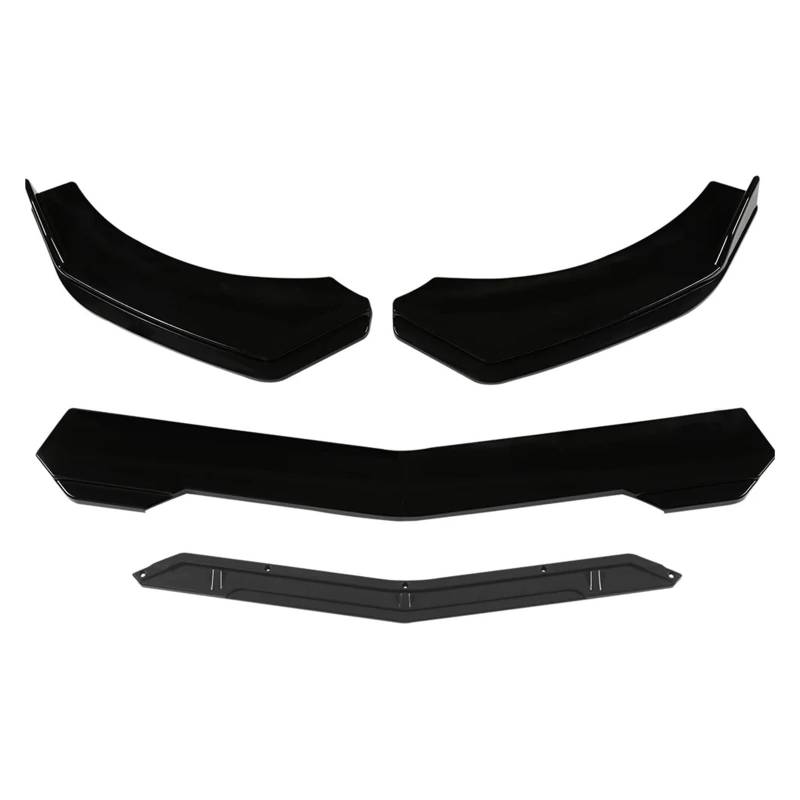 Auto Spoilerlippe 5 Teile/Satz Universal Auto Vorderen Stoßfänger Lippe Kinn Spoiler Splitter Diffusor Körper Kit Schwarz Carbon Druck Außen Zubehör Teile Auto-Frontspoiler(Schwarz) von KUVIEZ