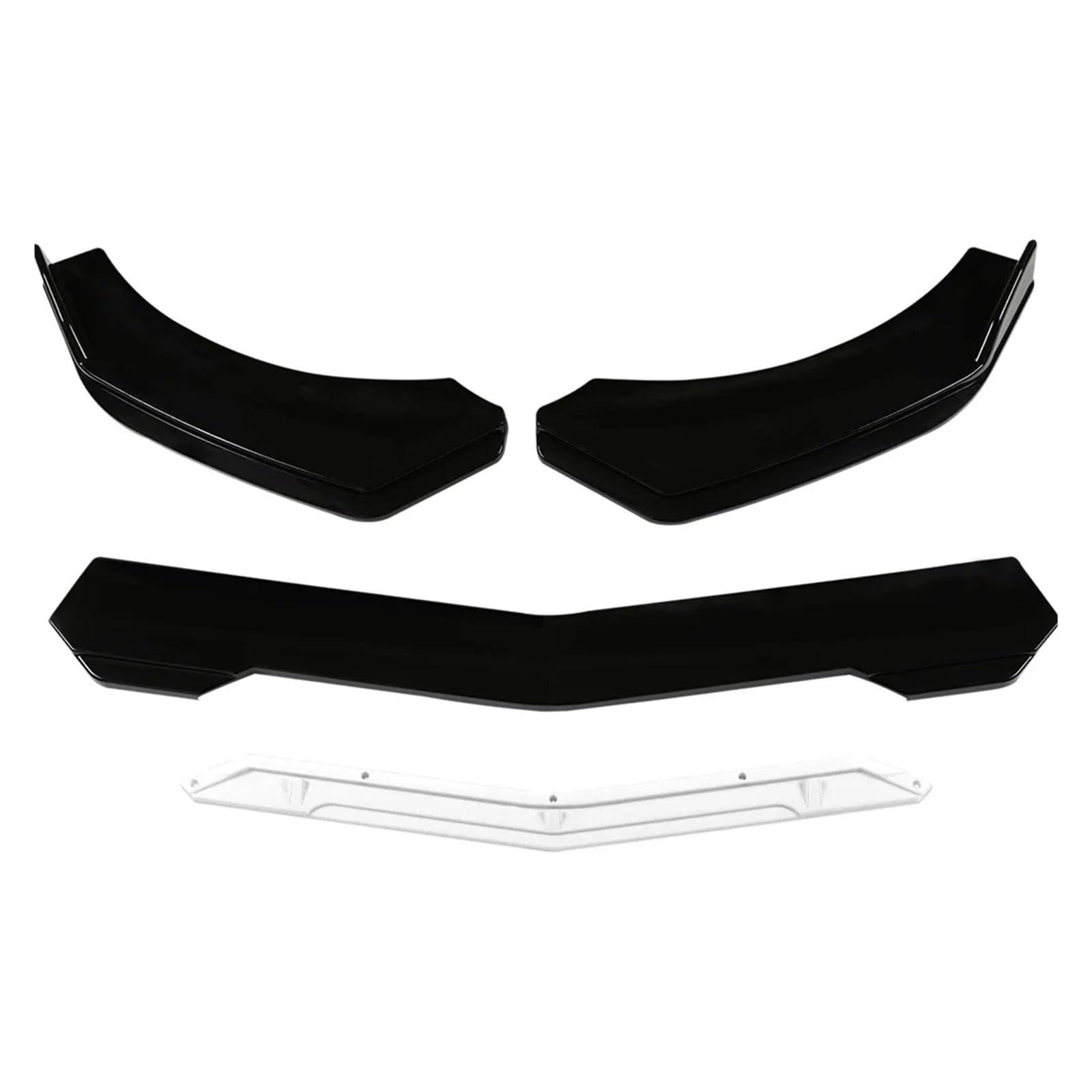 Auto Spoilerlippe 5 Teile/Satz Universal Auto Vorderen Stoßfänger Lippe Kinn Spoiler Splitter Diffusor Körper Kit Schwarz Carbon Druck Außen Zubehör Teile Auto-Frontspoiler(Weiß) von KUVIEZ
