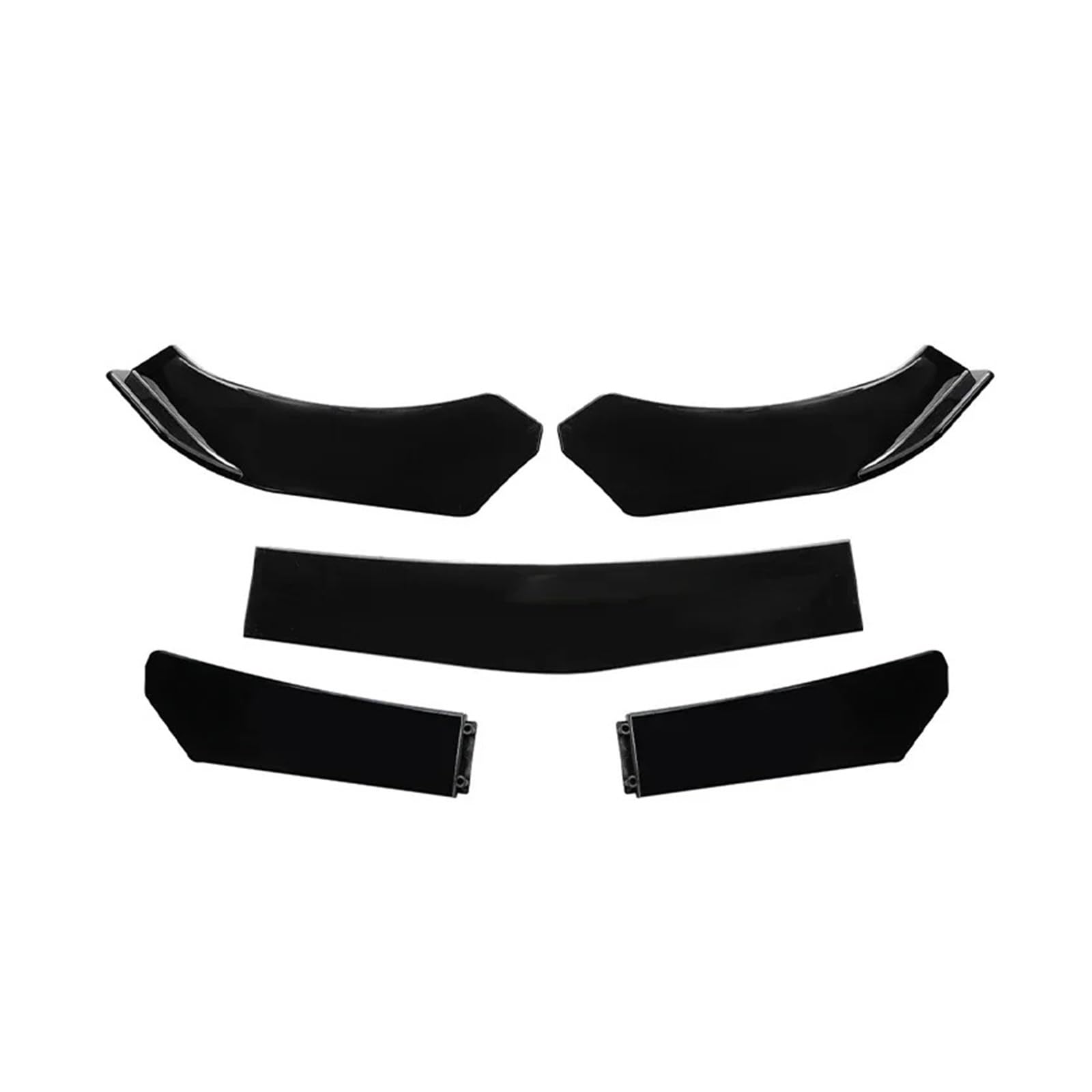 Auto Spoilerlippe 5-teiliges Universal-Auto-Frontstoßstangen-Trennelement, Stoßstangen-Lippenkörper-Set, Enten-Lippentrenner Auto-Frontspoiler(5Pcs Bright Black) von KUVIEZ