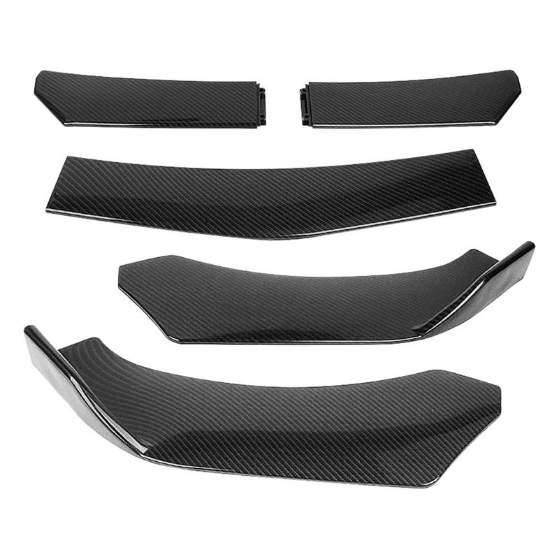 Auto Spoilerlippe 5PCS Universal Einstellbare ABS Front Stoßstange Separator Body Kit Ente Lip Splitter Auto-Frontspoiler(Kohlefaser) von KUVIEZ