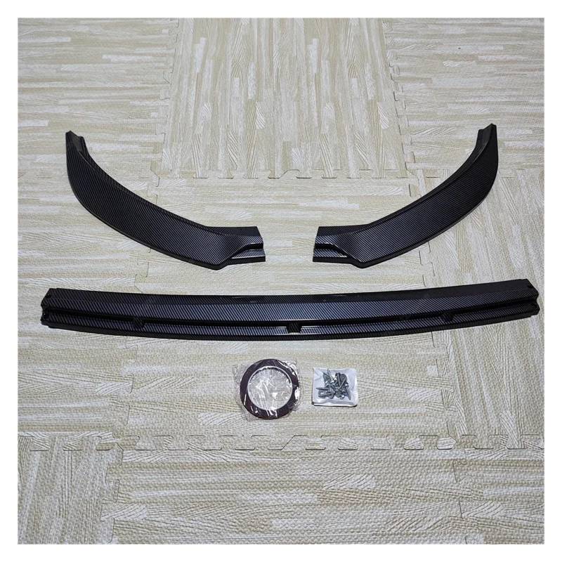Auto Spoilerlippe Auto Vordere Stoßstange Lippe Unteren Diffusor Splitter Canard Spoiler Body Kit ABS Schwarz Für Sitz Für Ibiza MK5 Für Standard 2017 18 19 20 21 22 23 2024 + Auto-Frontspoiler(Carbon von KUVIEZ
