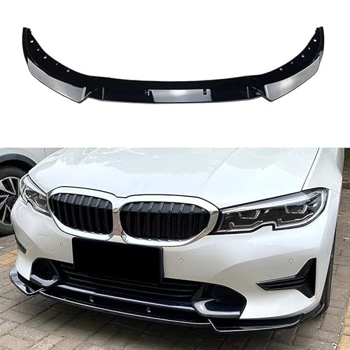 Auto Spoilerlippe Für 3 Serie G20 G21 320i 325i 2019 2020 2021 2022 Auto Front Stoßstange Splitter Kinn Lip Spoiler Diffusor Schutz Körper Kit Tuning Schutz Auto-Frontspoiler(Gloss Black) von KUVIEZ