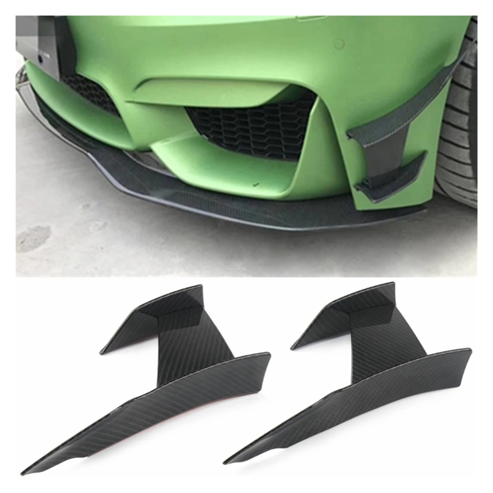 Auto Spoilerlippe Für 3Serie F80 Für M3 4Serie F82 F83 Für M4 2015-2019 Lip Fin Splitter Spoiler Canard Aufkleber Glänzend Schwarz Carbon Faser Front Stoßstange Auto-Frontspoiler(Kohlefaser) von KUVIEZ