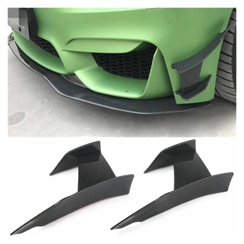 Auto Spoilerlippe Für 3Serie F80 Für M3 4Serie F82 F83 Für M4 2015-2019 Lip Fin Splitter Spoiler Canard Aufkleber Glänzend Schwarz Carbon Faser Front Stoßstange Auto-Frontspoiler(Kohlefaser) von KUVIEZ