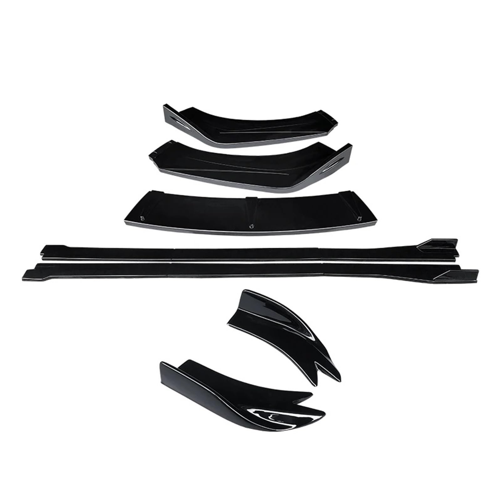 Auto Spoilerlippe Für A1 2011 12 13 14 15 16 17 2018 2019 Auto Front Stoßstange Splitter Lip Body Kit Spoiler Seite Röcke Extensions Hinten Wrap Winkel Shark Fins ABS Auto-Frontspoiler(Gloss Black) von KUVIEZ