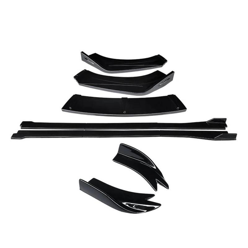 Auto Spoilerlippe Für A1 2011 12 13 14 15 16 17 2018 2019 Auto Front Stoßstange Splitter Lip Body Kit Spoiler Seite Röcke Extensions Hinten Wrap Winkel Shark Fins ABS Auto-Frontspoiler(Gloss Black) von KUVIEZ