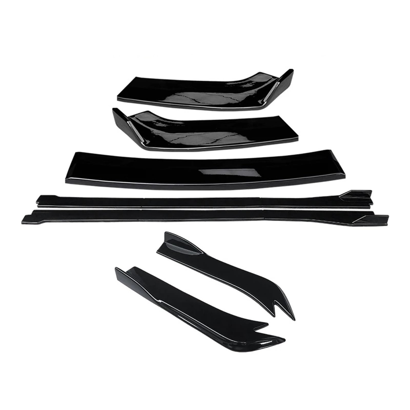 Auto Spoilerlippe Für Benz C-Klasse W204 C63 2007 08 09 10 11 12 13 2014 Auto Body Kit Front Stoßstange Splitter Lip Spoiler Seite Röcke Hinten Wrap Winkel ABS Auto-Frontspoiler(Gloss Black) von KUVIEZ