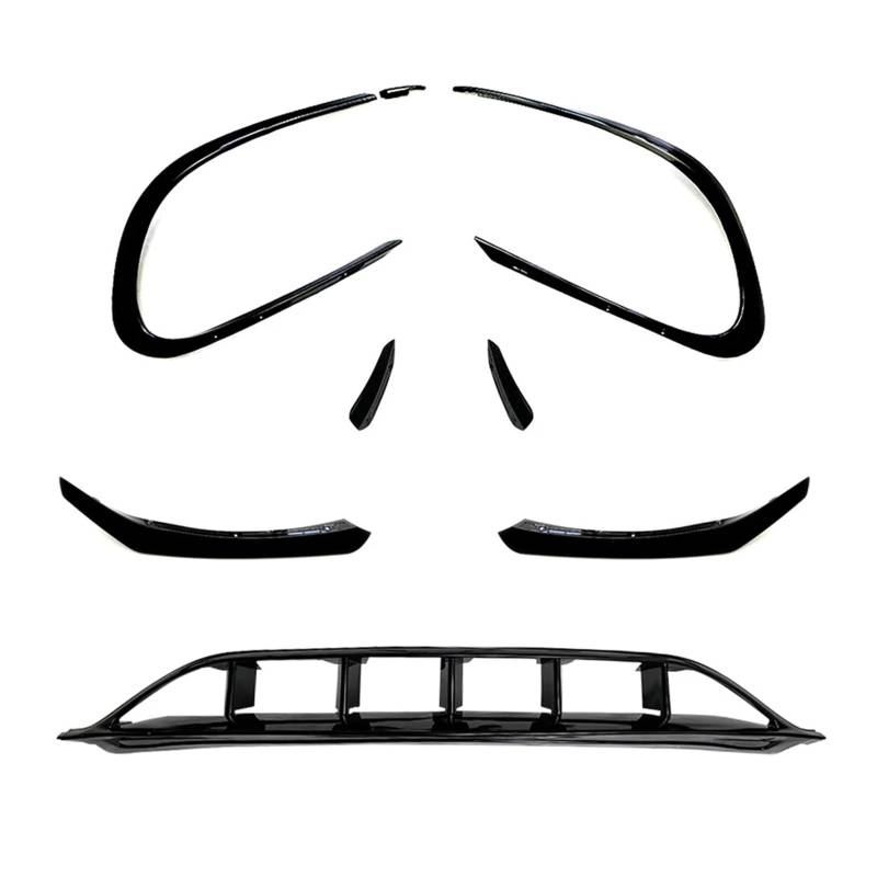 Auto Spoilerlippe Für Benz Für CLA C117 X117 CLA200 220 250 260 Für AMG 2015 2016 2017 2018 Frontschürze Lip Spoiler Splitter Air Vent Nebel Lampe Kühlergrill Auto-Frontspoiler von KUVIEZ