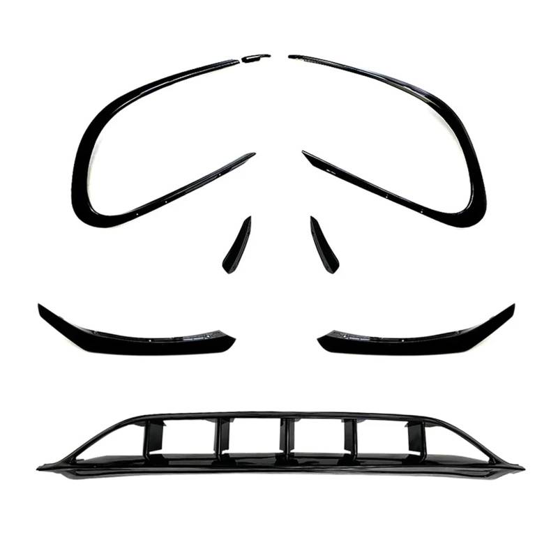 Auto Spoilerlippe Für Benz Für CLA C117 X117 CLA200 220 250 260 Für AMG 2015 Zu 2018 Frontschürze Lip Spoiler Splitter Air Vent Nebel Lampe Kühlergrill Auto-Frontspoiler von KUVIEZ