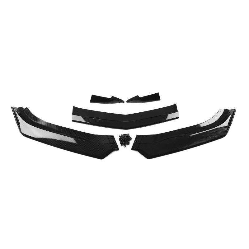 Auto Spoilerlippe Für Chevrolet Für Camaro Für SS 2016-2024 LS LT RS 2019-2024 Auto Vorderen Stoßfänger Spoiler Lippe Untere Splitter Schutz Platte Schutz Bord Auto-Frontspoiler(Kohlefaser-Optik) von KUVIEZ