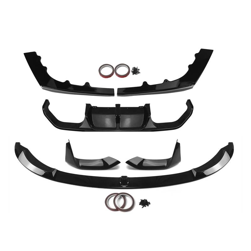 Auto Spoilerlippe Für F80 Für M3 F82 F83 Für M4 2015 2016 2017 2018 2019 2020 Auto Hinten Splitter Diffusor & Front Spoiler Stoßstange Lip Klinge Schutz Auto-Frontspoiler(Glossy Black) von KUVIEZ