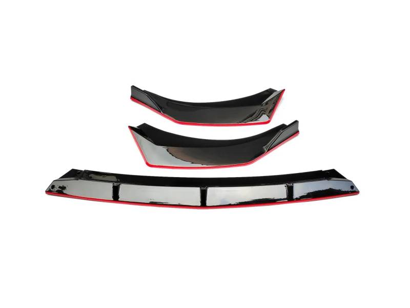 Auto Spoilerlippe Für Hyundai Für Elantra CN7 2020 2021 Front Stoßstange Splitter Lip Diffusor Spoiler Rock Körper Kit Dekorative Streifen Schaufel Auto-Frontspoiler(Gloss Black Red line) von KUVIEZ