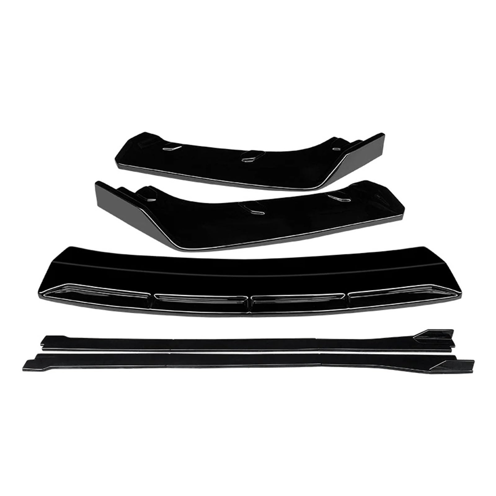Auto Spoilerlippe Für Macan 2018 2019 2020 2021 Auto Front Stoßstange Splitter Lip Body Kit Spoiler Seite Röcke Extensions Zubehör ABS Auto-Frontspoiler(Gloss Black) von KUVIEZ