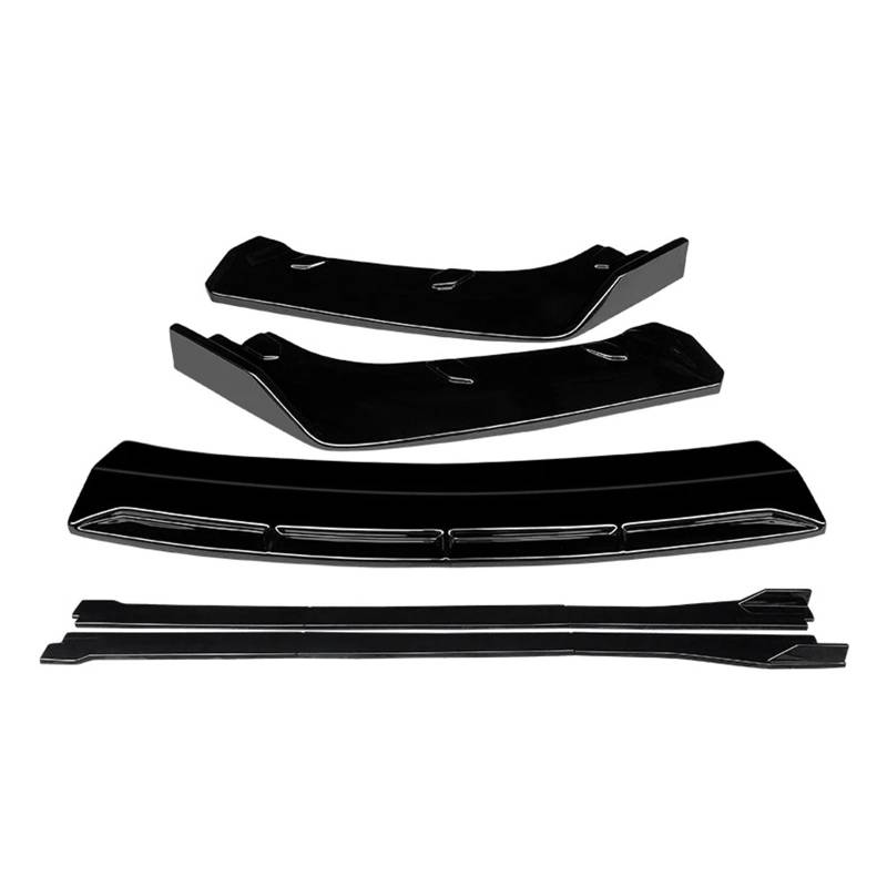 Auto Spoilerlippe Für Macan 2018 2019 2020 2021 Auto Front Stoßstange Splitter Lip Body Kit Spoiler Seite Röcke Extensions Zubehör ABS Auto-Frontspoiler(Gloss Black) von KUVIEZ