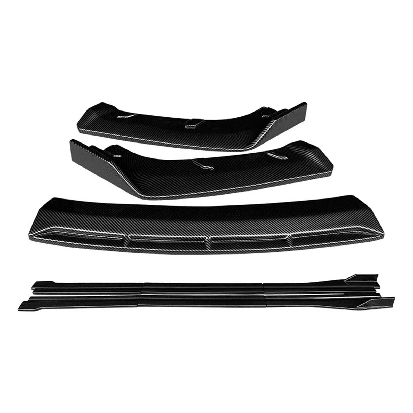 Auto Spoilerlippe Für Macan 2018 2019 2020 2021 Auto Front Stoßstange Splitter Lip Body Kit Spoiler Seite Röcke Extensions Zubehör ABS Auto-Frontspoiler(Kohlefaser-Optik) von KUVIEZ