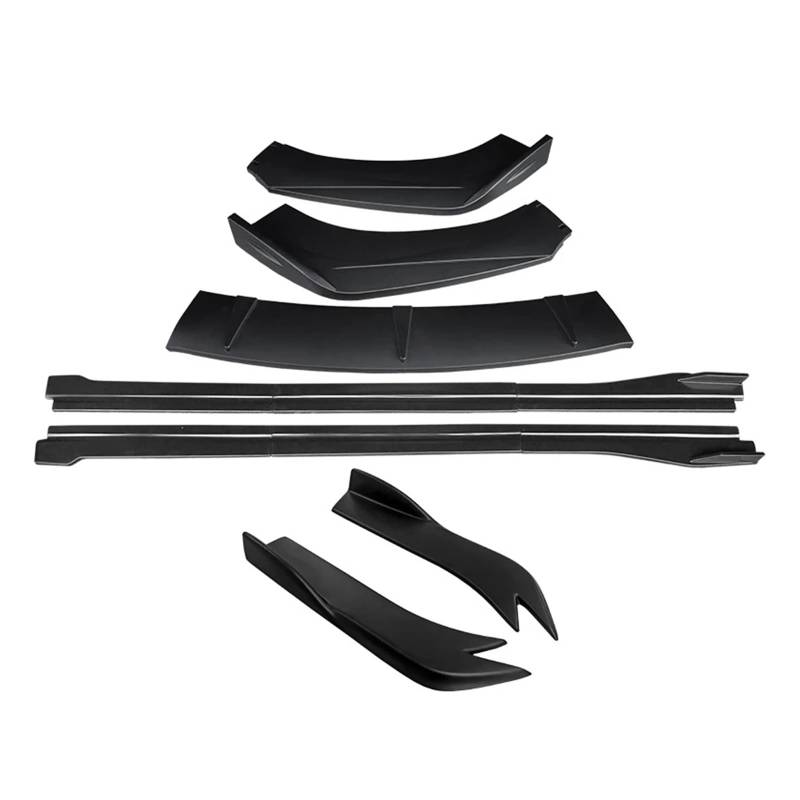 Auto Spoilerlippe Für RS6 Für A6 2013-2018 Zubehör Für Die Auto Front Stoßstange Splitter Lip Body Kit Spoiler Seite Röcke Extensions Hinten Wrap Winkel Auto-Frontspoiler(Matt-schwarz) von KUVIEZ