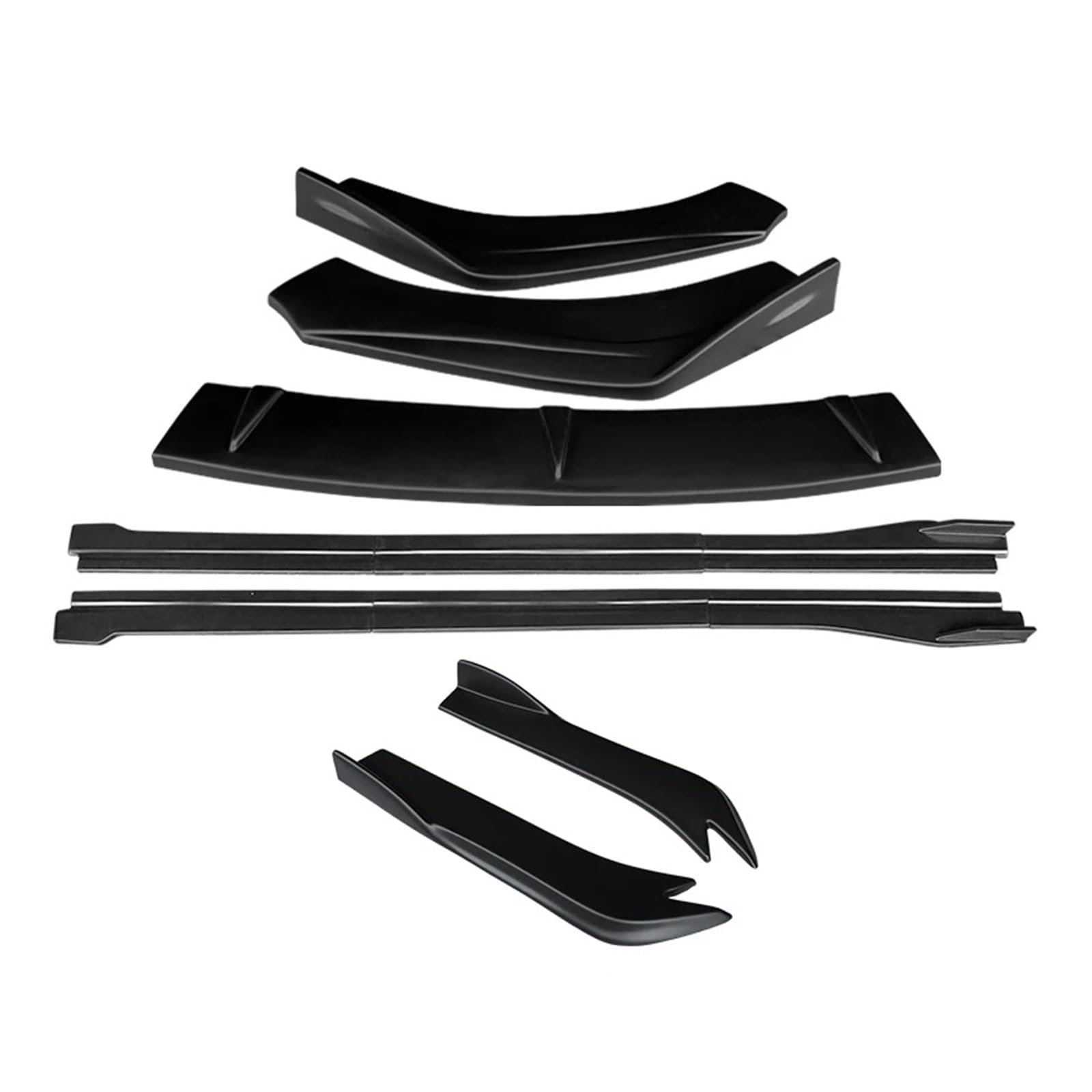 Auto Spoilerlippe Für RS7 2014 2015 2016 Auto Front Stoßstange Splitter Lip Body Kit Spoiler Seite Röcke Extensions Hinten Wrap Winkel Zubehör Auto-Frontspoiler(Matt-schwarz) von KUVIEZ
