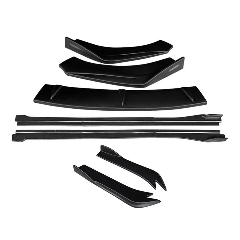 Auto Spoilerlippe Für RS7 2014 2015 2016 Auto Front Stoßstange Splitter Lip Body Kit Spoiler Seite Röcke Extensions Hinten Wrap Winkel Zubehör Auto-Frontspoiler(Matt-schwarz) von KUVIEZ