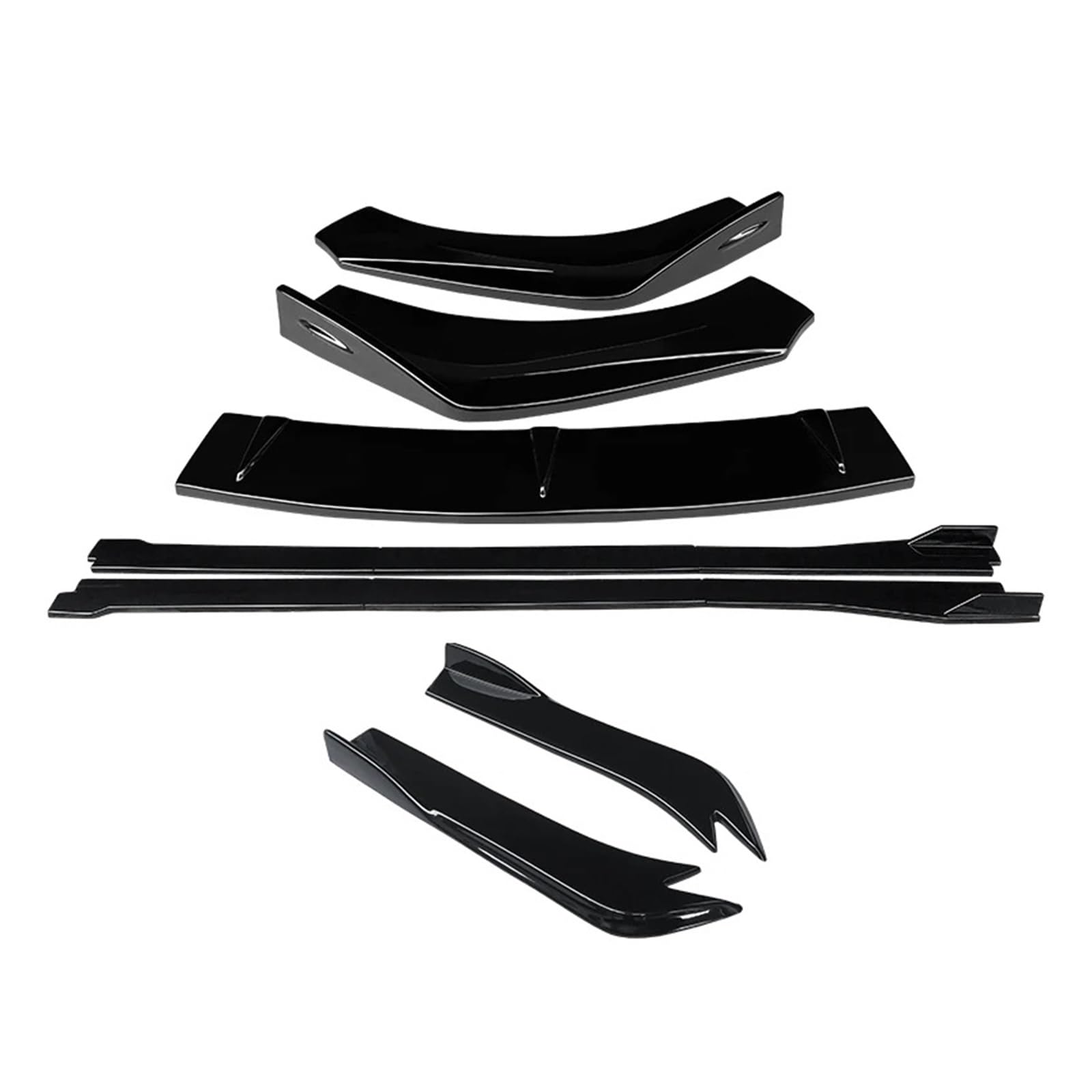 Auto Spoilerlippe Für RS7 2014 2015 2016 Auto Zubehör Front Stoßstange Splitter Lip Body Kit Spoiler Seite Röcke Extensions Hinten Wrap Winkel Auto-Frontspoiler(Gloss Black) von KUVIEZ