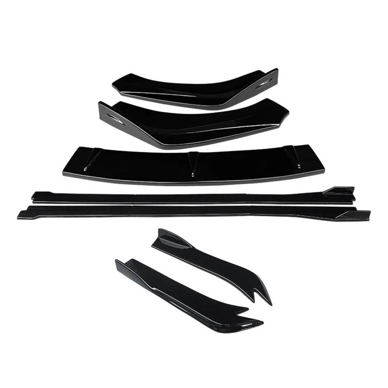 Auto Spoilerlippe Für RS7 2014 2015 2016 Auto Zubehör Front Stoßstange Splitter Lip Body Kit Spoiler Seite Röcke Extensions Hinten Wrap Winkel Auto-Frontspoiler(Gloss Black) von KUVIEZ