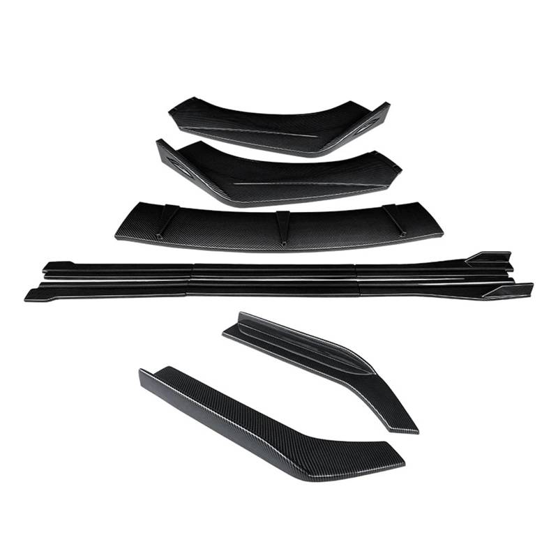 Auto Spoilerlippe Für VW Für Passat Für B7 2011-2015 Auto Vordere Stoßstange Lip Body Kit Kinn Spoiler Schutz Seite Röcke Extensions Hinten Wrap Winkel Zubehör Auto-Frontspoiler(Kohlefaser-Optik) von KUVIEZ
