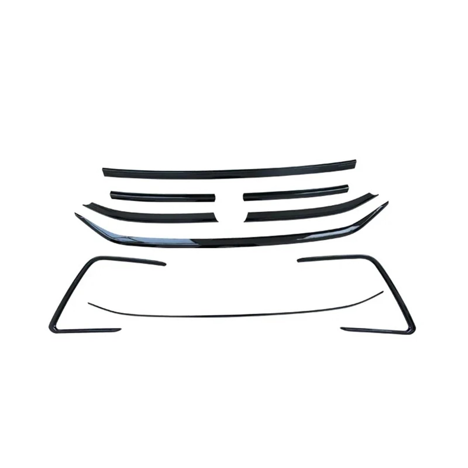 Auto Spoilerlippe Für VW Für Tiguan MK2 2022-2023 Auto Ornament Kühlergrill Dekorative Helle Schwarz Streifen ABS Dekorative Streifen Zubehör Auto-Frontspoiler(9PCS) von KUVIEZ