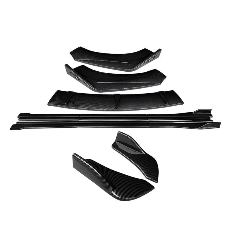 Auto Spoilerlippe Für Volvo V40 2013-16 17 18 2019 Auto Body Kit Front Stoßstange Splitter Lip Spoiler Seitenschweller Erweiterungen Hinten Wrap Winkel Shark Fins ABS Auto-Frontspoiler(Kohlefaser-Opti von KUVIEZ
