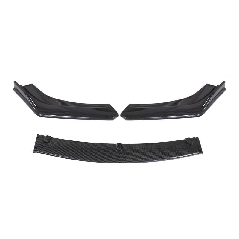 Auto Spoilerlippe Universal 3PCS ABS Kunststoff Carbon Faser Canard Splitter Auto Vorderen Stoßfänger Lip Body Kit Spoiler Splitter Diffusor Auto-Frontspoiler(Carbon Look) von KUVIEZ
