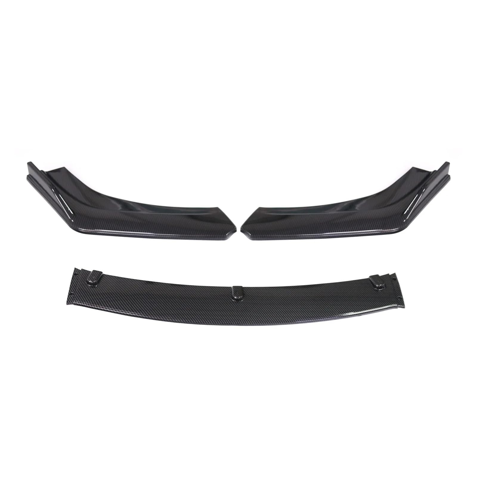Auto Spoilerlippe Universal 3PCS ABS Kunststoff Carbon Faser Canard Splitter Auto Vorderen Stoßfänger Lip Body Kit Spoiler Splitter Diffusor Auto-Frontspoiler(Gloss Black) von KUVIEZ