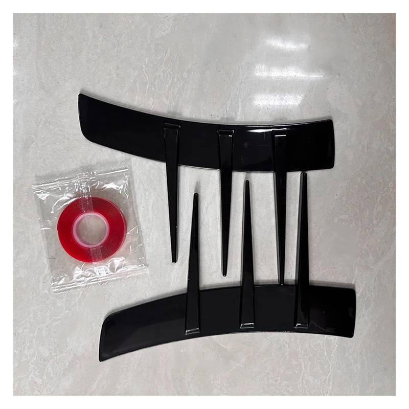 Auto Spoilerlippe Universal Auto Simulation Outlet Seite Aufkleber Kotflügel Dekoration Auto Anti-Scratch Anti-kollision Dekoration Aufkleber ABS Auto-Frontspoiler(Schwarz) von KUVIEZ