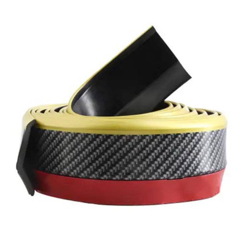 Auto Spoilerlippe Universal Carbon Fiber Front Lip Bumper Spoiler Auto Personalisierte Modifikation Anti Kollision Gummi Streifen Zubehör Auto-Frontspoiler(Carbon Fiber 04) von KUVIEZ