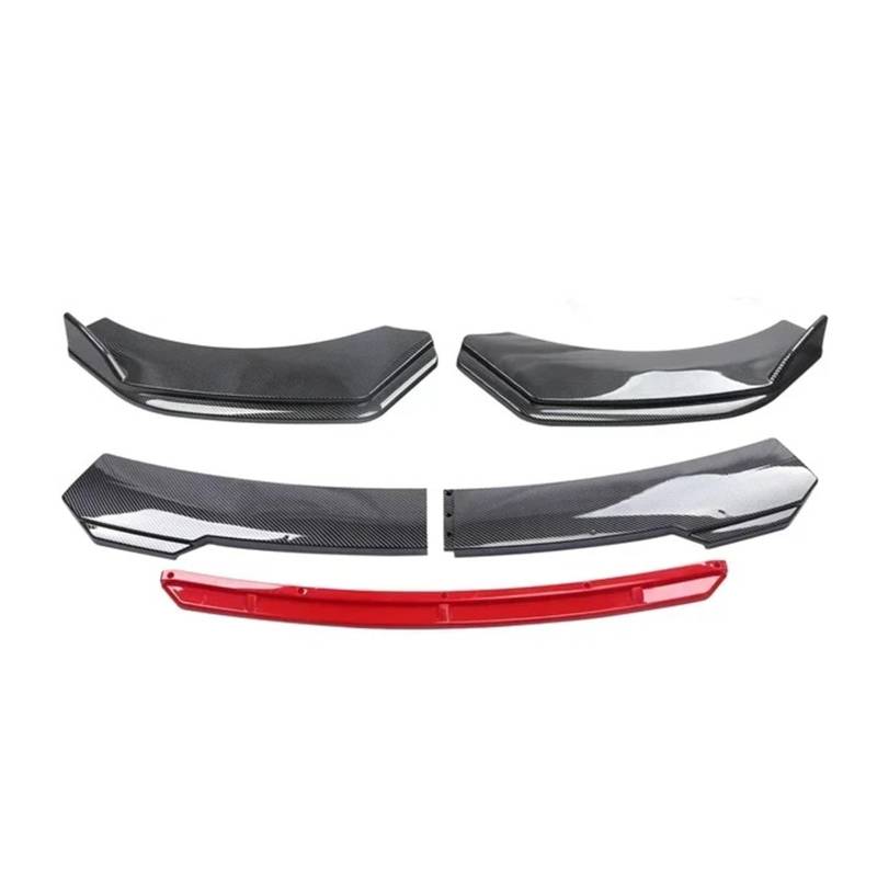 Auto Spoilerlippe Universal Die Meisten Auto-Frontstoßstangenlippe Scharfer Glanz Schwarz Rot TongueChin Spoiler Splitter Diffuser Body Kit Trim Air Dam Protector Auto-Frontspoiler(B-Carbon Black) von KUVIEZ