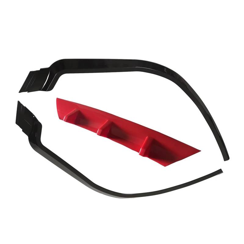 Auto Spoilerlippe Universal Front Bumper Lip Spoiler Kinn Front Rock Splitter Body Kit Außen Protevtive Erweiterung Dekoration Auto-Frontspoiler(B Black and red) von KUVIEZ