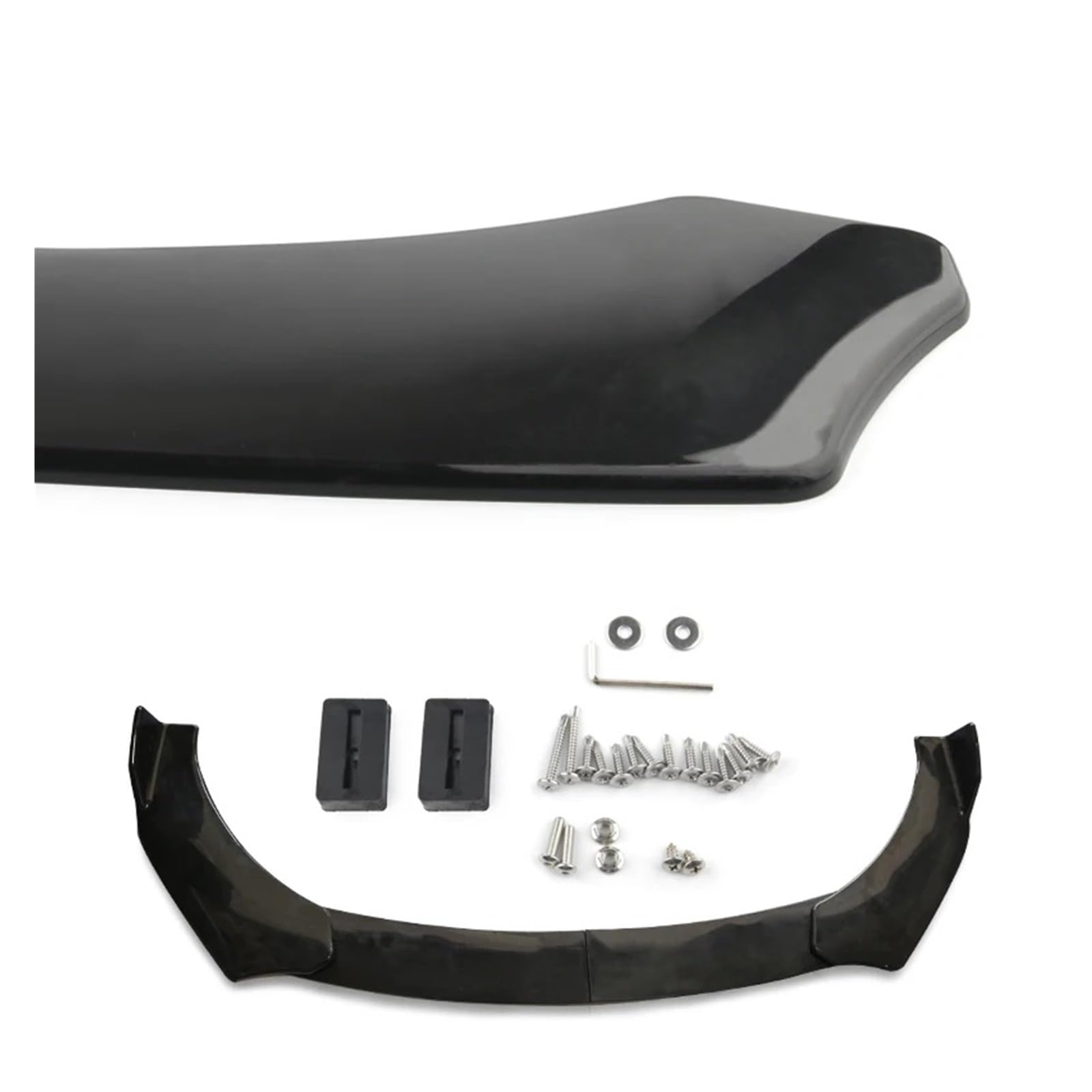 Auto Spoilerlippe Verstellbare Universal-Auto-Frontstoßstangen-Splitter-Lippenkörper-Kit Spoiler-Diffusor-Lippe Auto-Frontspoiler(Bright Black) von KUVIEZ