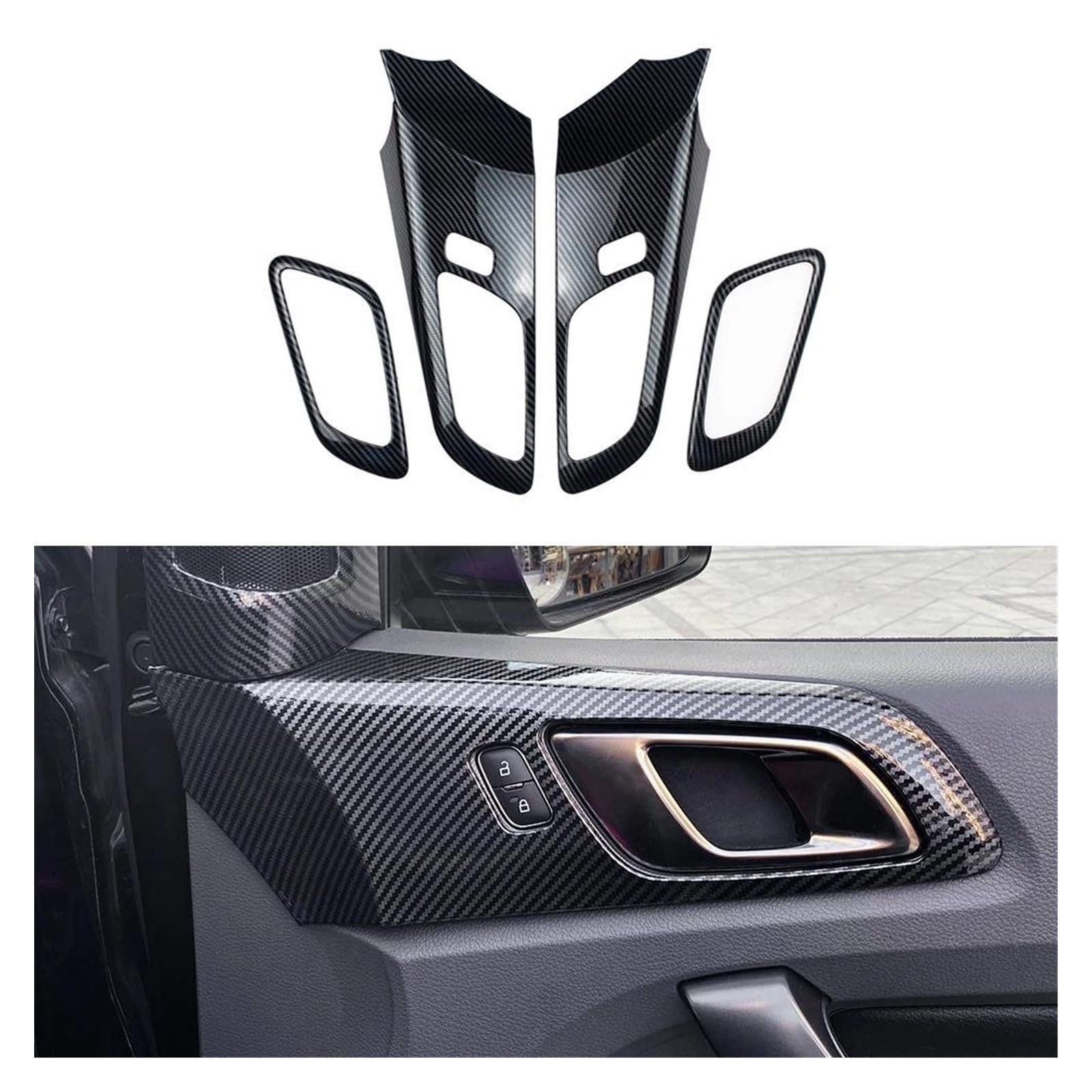 Interieurleisten Interieur Zubehör Für Ford Für RANGER T6 T7 T8 2015 2016 2017 2018 2019 2020 4Pcs Auto Innen Türgriffe Äußere Rahmen Abdeckung Trim Carbon Faser Farbe Interieurleisten Interieur Zubehör Für Ford Für RANGER T6 T7 T8 2015 2016 2017 2018 2019 2020 4Pcs Auto Innen Türgriffe Äußere Rahmen Abdeckung Trim Carbon Faser Farbe von KUVIEZ