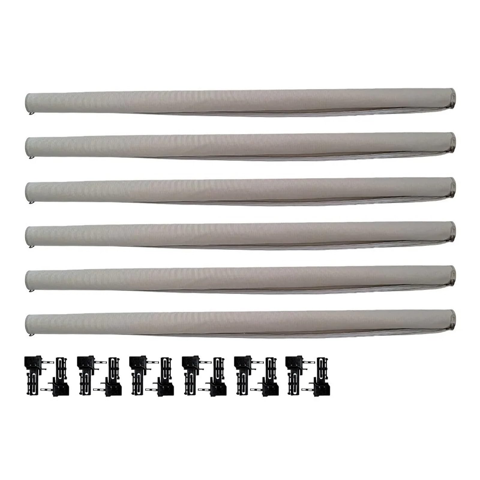 Sonnenblende 6 Stücke 5NG877307 Für VW Für Tiguan L Für Allspace 2017-2021 Mit Kunststoff Rohr Auto Panorama Schiebedach Sonnenschirm Vorhang Rollo Autofenster Sonnenschutz(6pcs Beige) von KUVIEZ