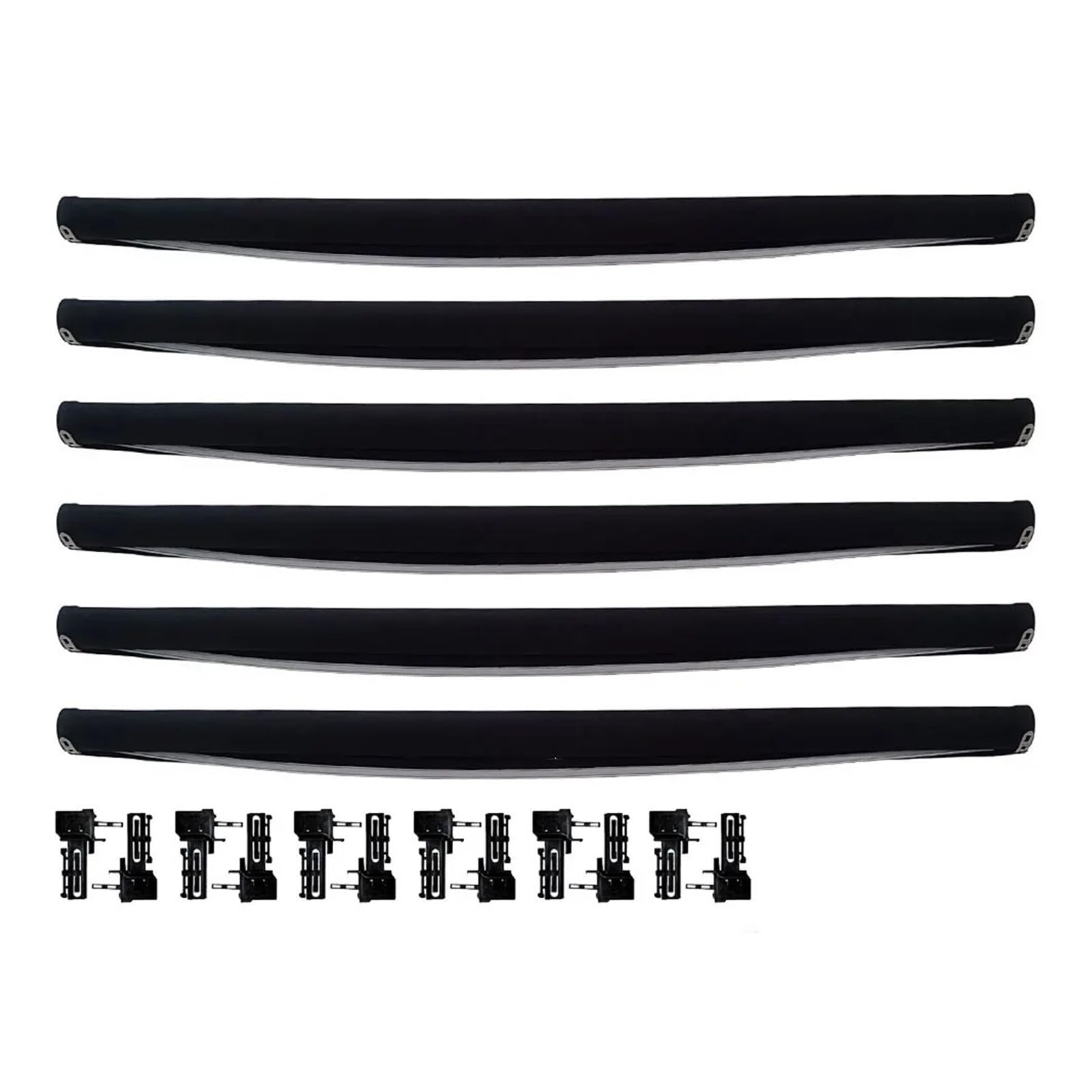Sonnenblende 6 Stücke 5NG877307 Für VW Für Tiguan L Für Allspace 2017-2021 Mit Kunststoff Rohr Auto Panorama Schiebedach Sonnenschirm Vorhang Rollo Autofenster Sonnenschutz(6pcs Black) von KUVIEZ