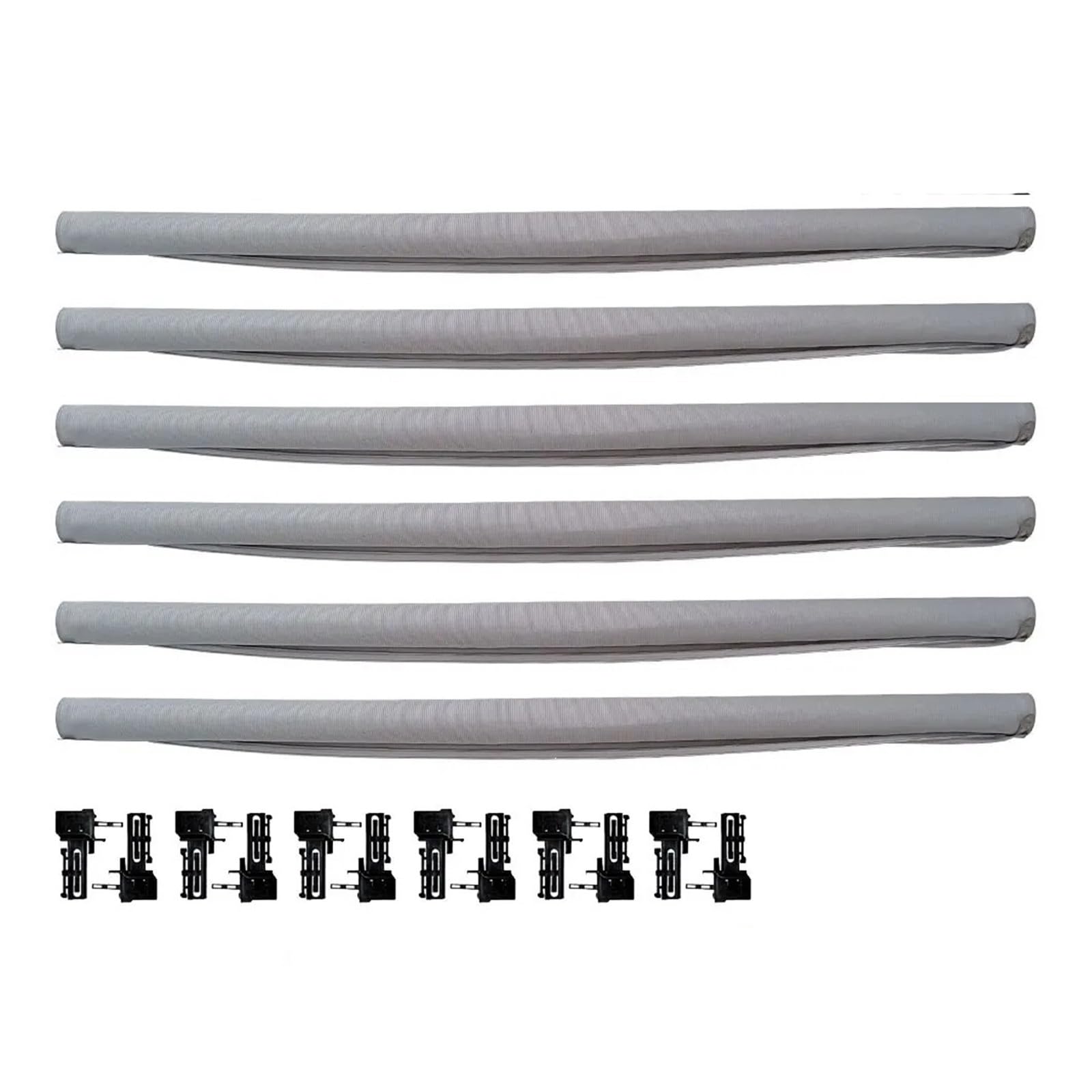 Sonnenblende 6 Stücke 5NG877307 Für VW Für Tiguan L Für Allspace 2017-2021 Mit Kunststoff Rohr Auto Panorama Schiebedach Sonnenschirm Vorhang Rollo Autofenster Sonnenschutz(6pcs Gray) von KUVIEZ