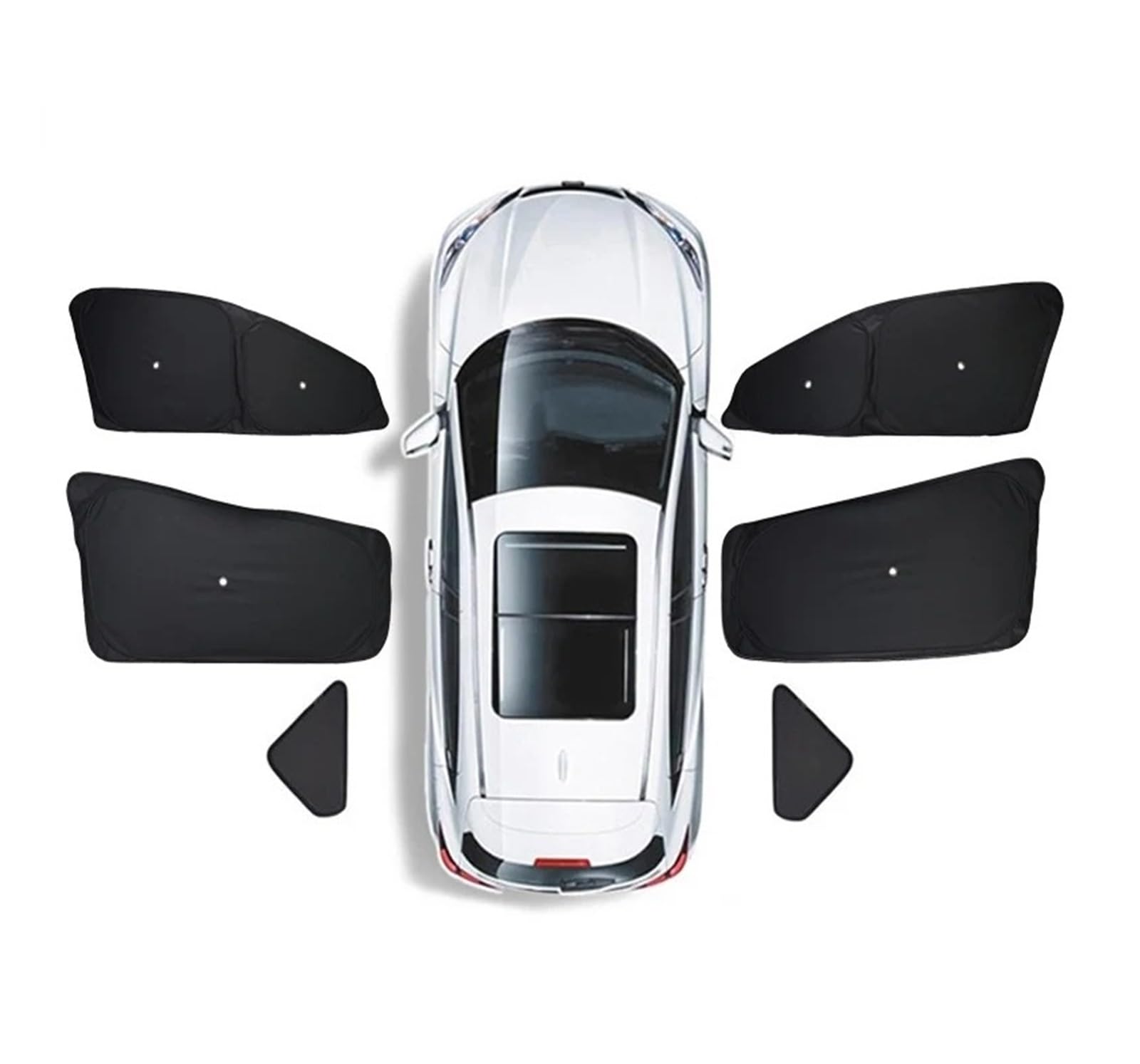 Sonnenblende Auto-Seitenfenster-Sonnenschutz Für Tesla Für Modell 3 Highland 2024 Y Mit Saugnäpfen Front-/Heckscheiben-Sichtschutz Rahmenlose Fenster Autofenster Sonnenschutz(Y 6PCS) von KUVIEZ