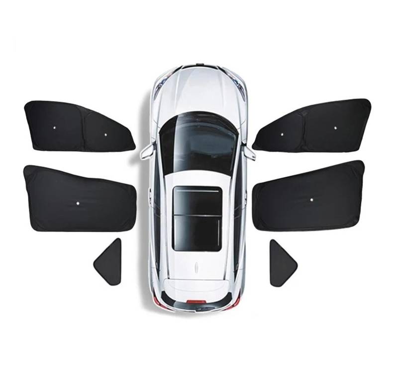Sonnenblende Auto-Seitenfenster-Sonnenschutz Für Tesla Für Modell 3 Highland 2024 Y Mit Saugnäpfen Front-/Heckscheiben-Sichtschutz Rahmenlose Fenster Autofenster Sonnenschutz(Y 6PCS) von KUVIEZ