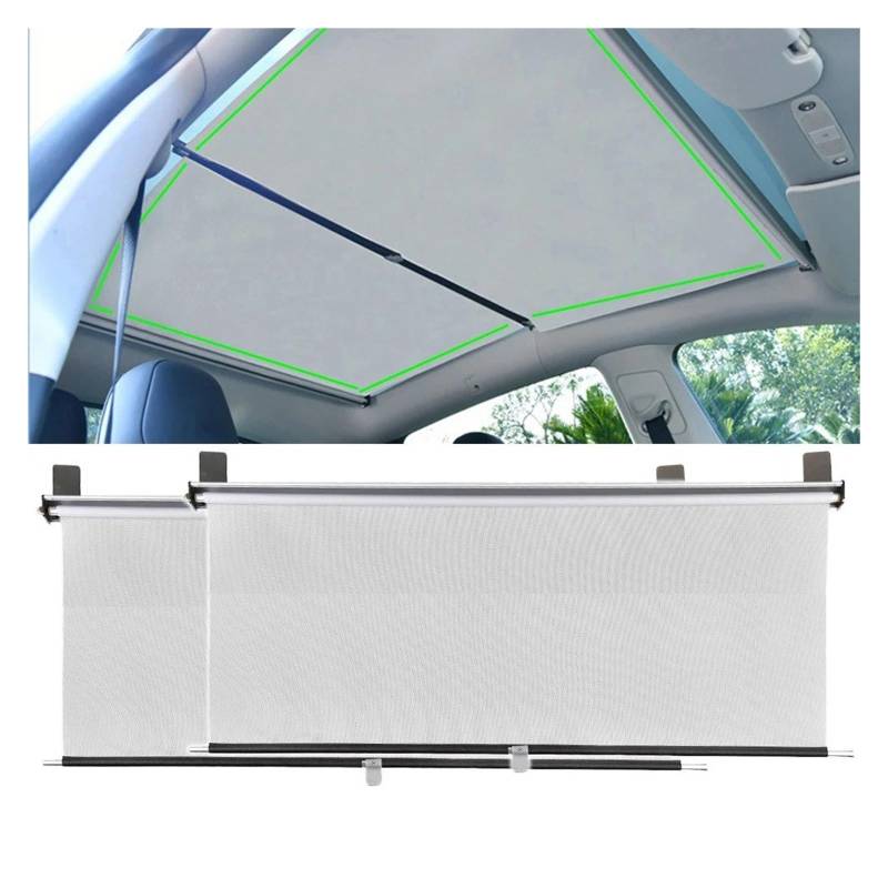 Sonnenblende Fensterheber-Sonnenschutz Einziehbarer Seitenfenster-Sonnenschutz Blocklift-Sonnenschutz Teleskop-Schattenvorhang Für Tesla Für Modell 3/Y Autofenster Sonnenschutz(Y Front Back Sunroof) von KUVIEZ