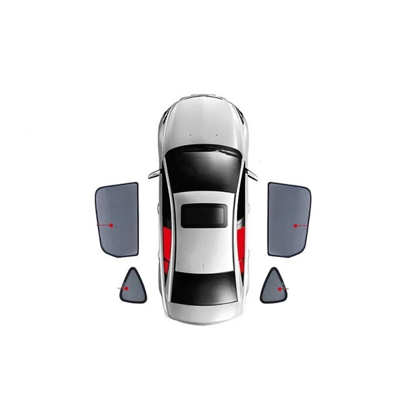 Sonnenblende Für A3 Schrägheck 8V 2012-2020 Magnetischer Auto-Sonnenschutz Schild Frontscheibe Vorhang Rückseite Babyfenster Sonnenschutz Visier Autofenster Sonnenschutz(4PCS Rear Trian) von KUVIEZ