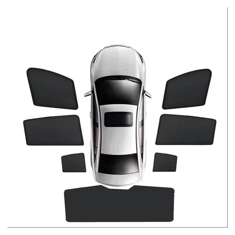 Sonnenblende Für Chery Für Tansuo 06 Für Fulwin T6 Für Jaecoo J7 2023 2024 2025 Sonnenschutz Fenstervorhang Visiernetz Mesh Auto Autoteil Zubehör Autofenster Sonnenschutz(7PCS Set) von KUVIEZ