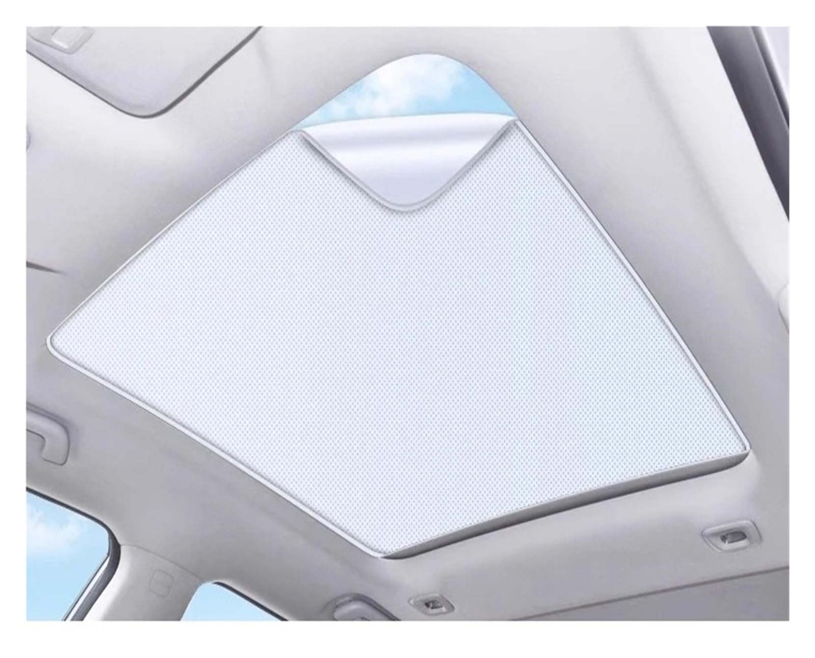 Sonnenblende Für Citroen Für AMI 2020-2023 Dachsonnenschutz Auto Elektrostatische Adsorption Schiebedach Sonnenschutz Dachfenster Rollo Schattierungsaufkleber Autofenster Sonnenschutz(Beige 1pcs) von KUVIEZ