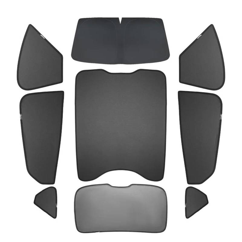 Sonnenblende Für Ford Für Mustang Für Mach-E 2021-2022 Auto-Sonnenschutz Auto-Innenfenster Schiebedach Sonnenschutznetz Automodifikation Autofenster Sonnenschutz(9pcs All Windows) von KUVIEZ