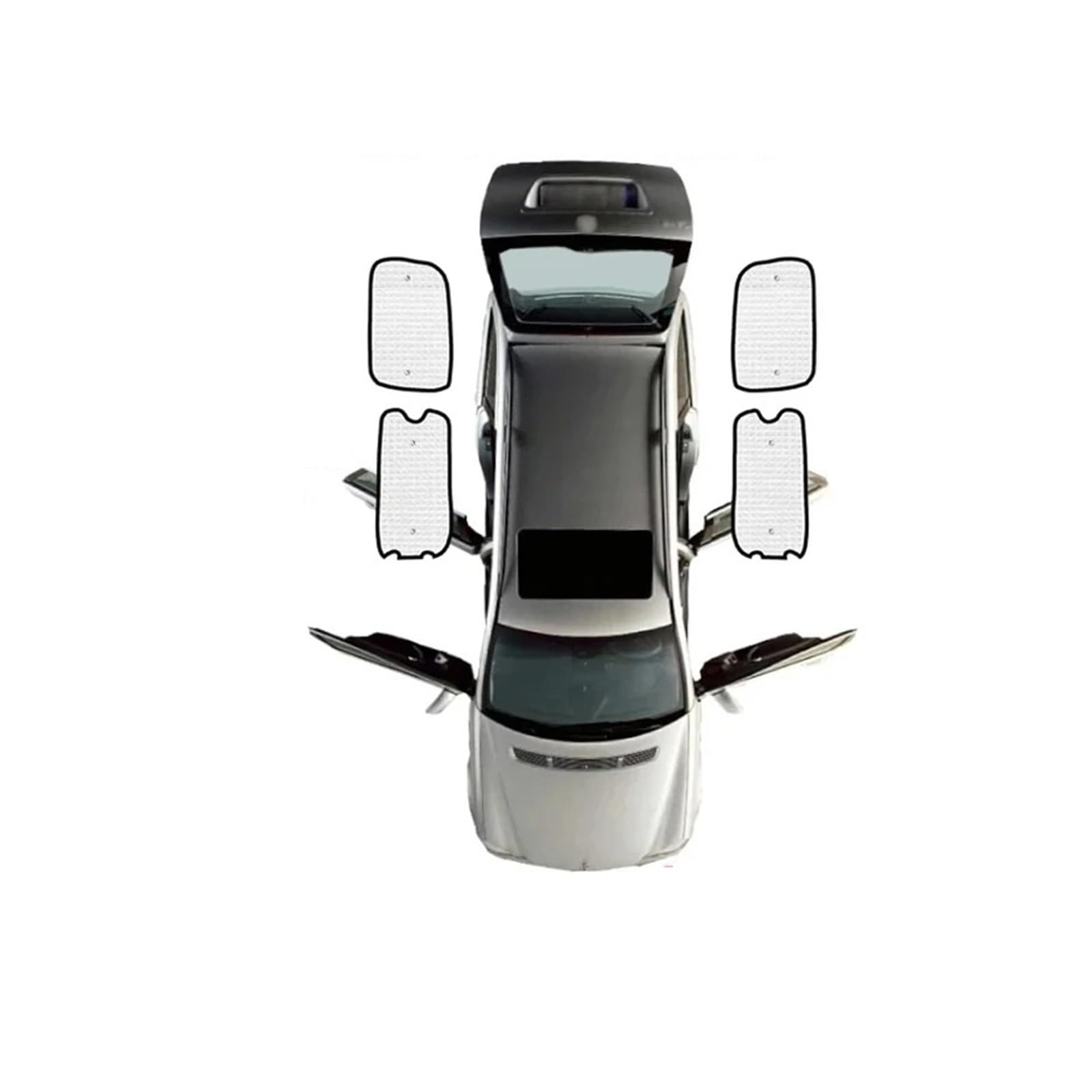 Sonnenblende Für Nissan Für NV200 M20 Evalia 2010 2011 2012~2015 2016 Silber Außen Schwarz Innen Auto Anti-UV-Schutz Fenster Anti-UV-Sonnenzubehör Autofenster Sonnenschutz(Rear Windows) von KUVIEZ