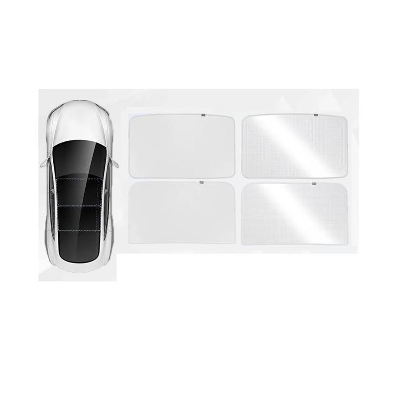 Sonnenblende Für Tesla Für Modell 3 Für Highland 2023-2024 Sichtschutz Maßgeschneiderter Seitenfenster-Schiebedach-Sonnenschutz Jalousie Beschattung Camping-Ruhe Autofenster Sonnenschutz(Sunroof Polye von KUVIEZ