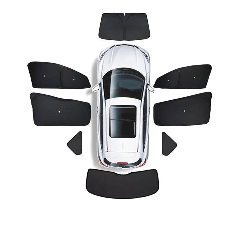 Sonnenblende Für Tesla Für Modell 3 Highland 2024 Y Auto Seitenfenster Sonnenschutz Mit Saugnäpfen Vorne Hinten Windschutzscheibe Privatsphäre Rahmenlose Windows Autofenster Sonnenschutz(Y Full 8PCS) von KUVIEZ